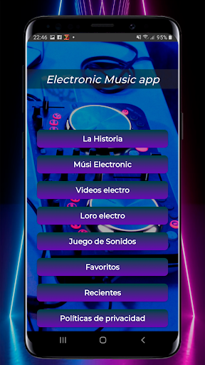 Android application Música Electrónica screenshort