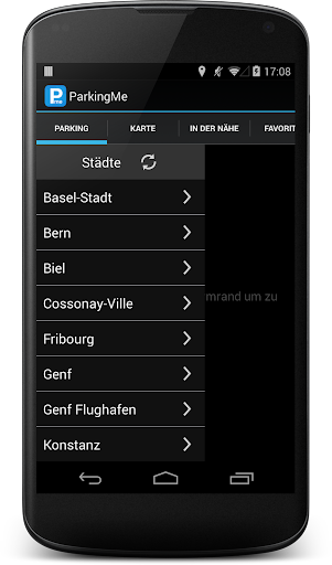 Android application ParkingMe screenshort