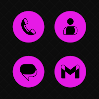 Black On Magenta Flat Icons