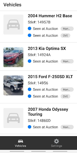 vAuto Wholesale Tracker Screen 2