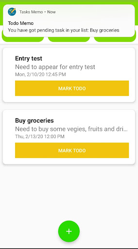 Routine Tasks Memo Screen 2