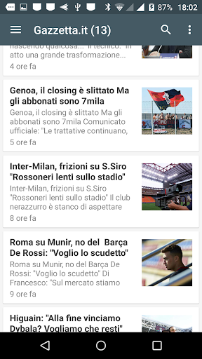 Calcio notizie aggiornate Screen 2