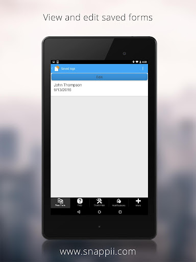 Time and Materials Log Screen 3