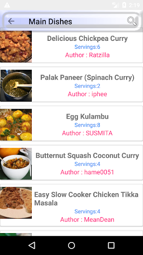 Android application Indian food: India recipe screenshort
