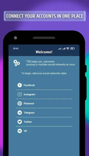 TEB: Social network automation Screenshot 1 - AppWisp.com