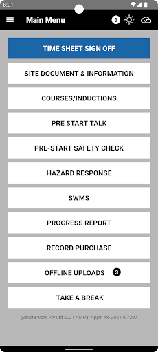 Android application insite.work screenshort