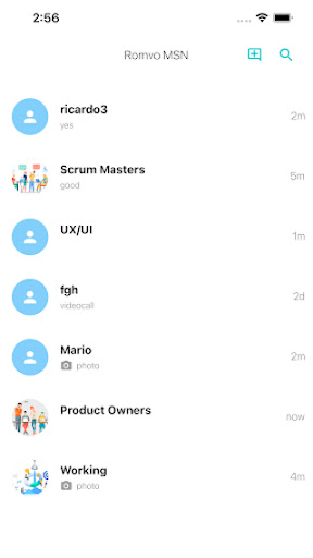 Android application romVo Messenger screenshort