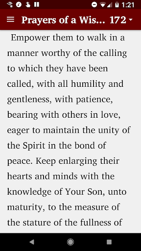 Android application Prayers of a Wise Parent screenshort