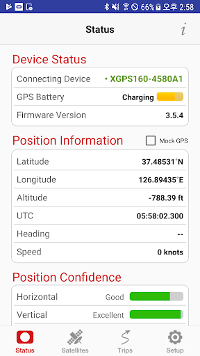Screenshot of SkyPro GPS Status Tool