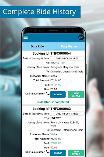 Android application TNF Cabs Partner screenshort