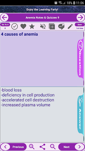 Android application Anemia Exam Prép: notes & quiz screenshort