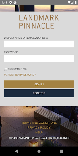 Android application Landmark Pinnacle screenshort