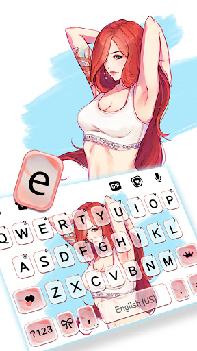 Sexy Sports Girl Keyboard Back Screen 2