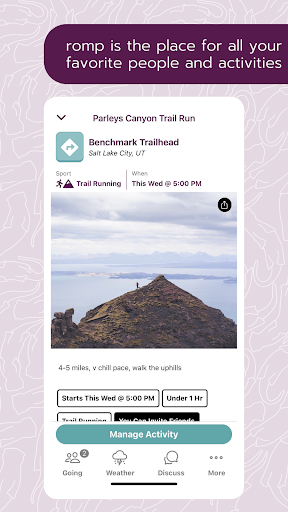 Android application Romp: Social Activity Planning screenshort