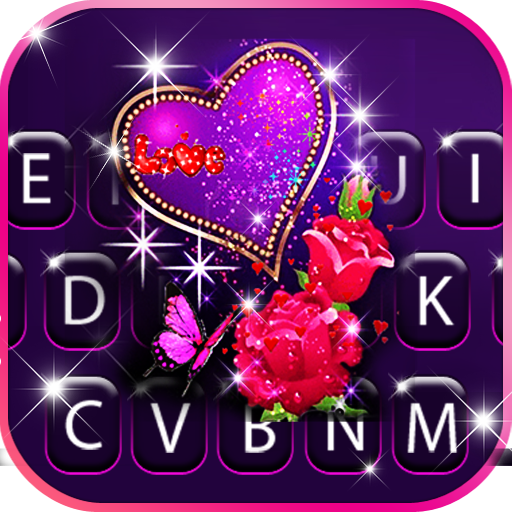 Sparkle Purple Heart Keyboard   Icon