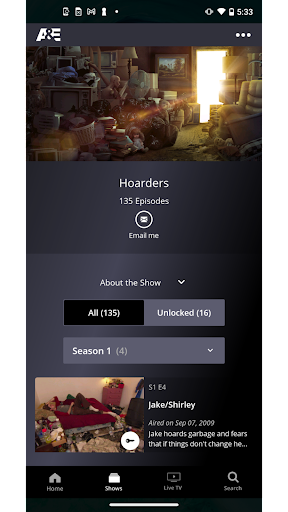Screenshot of A&E: TV Shows That Matter