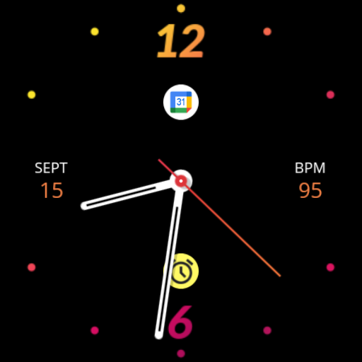 Modern Fire Analog Watch Face Logo