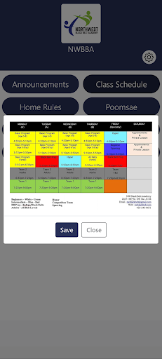 NWBBA Taekwondo School Screen 3