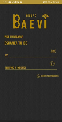 Android application Baevi Recargas screenshort