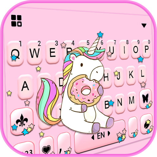 Pink Unicorn Donut Keyboard Th  Icon
