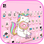 Cover Image of Download Pink Unicorn Donut Keyboard Th  APK