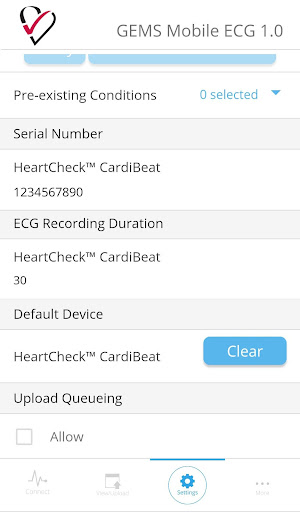 GEMS Mobile ECG Screen 3