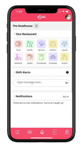 Android application Yelli - Restaurant Training screenshort