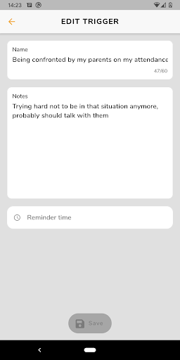 Self-help App for the Mind SAM Screen 2