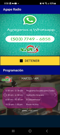 Android application Agape Radio App screenshort
