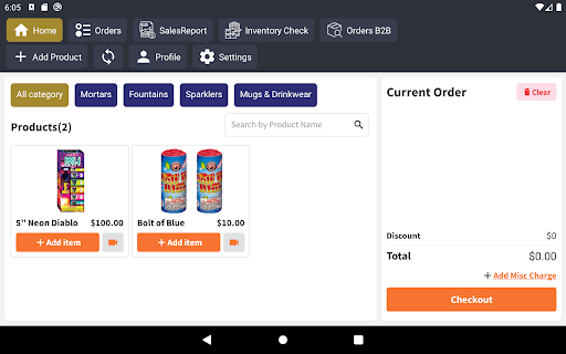 Pyromart Point-of-Sale App Screen 3
