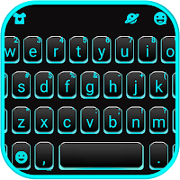 Тема для клавиатуры Neon Blue Black