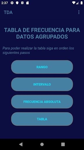 Android application TDA screenshort