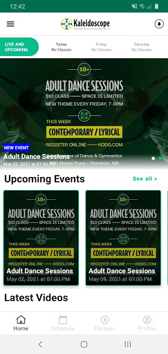 Android application Kaleidoscope of Dance and Gymn screenshort