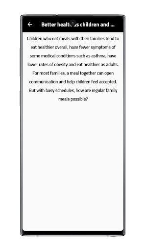 Benefits of family meals