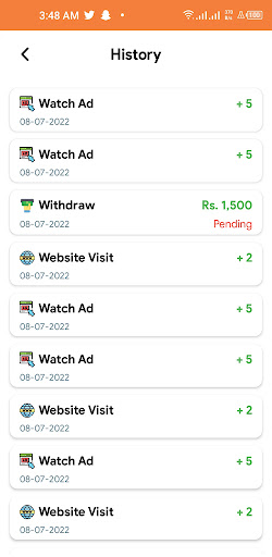 Earning - Earn by Watching Screen 3