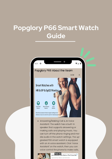 Popglory P66 Smart Watch Guide Screen 2