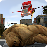 Flying Truck vs Naughty Monsters Battle 3D Sim icon