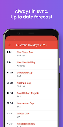 Australia Public Holidays 2024 Screen 3