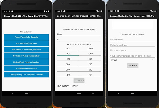 Android application Lim & Tan SGX FundFlow CFA cal screenshort