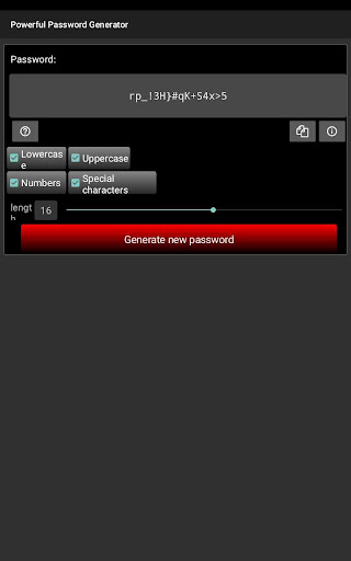 Android application Powerful Password Generator screenshort