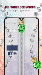 Diamond Zipper Lock Screen