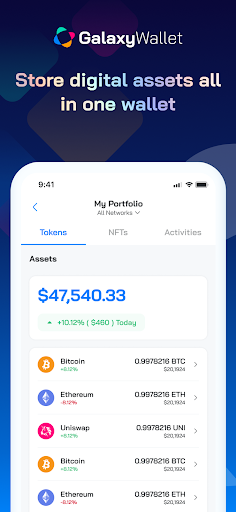 Android application Galaxy Wallet screenshort