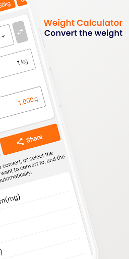 Weight Calculator Screen 2