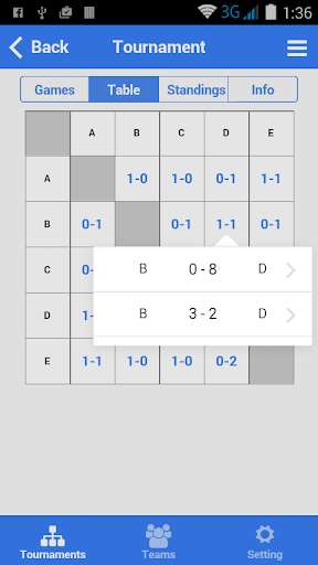 Android application Baseball Tournament Maker screenshort