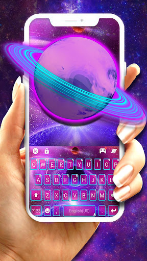 Android application Neon Space Planet Keyboard The screenshort