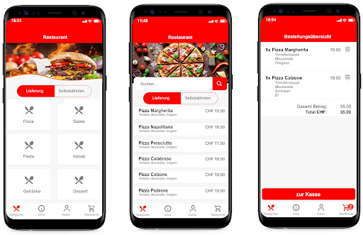 Android application Pizzeria Bella Napoli screenshort