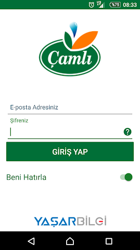 Android application Çamlı Yem Mobil Sipariş screenshort