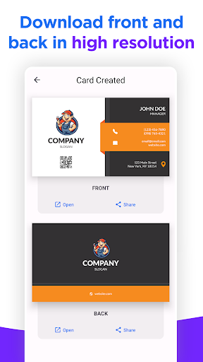 Screenshot of Business Card Maker