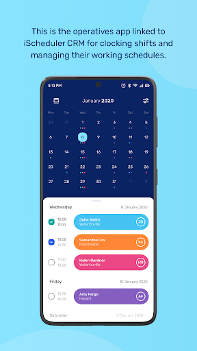 Android application iScheduler Attendance screenshort