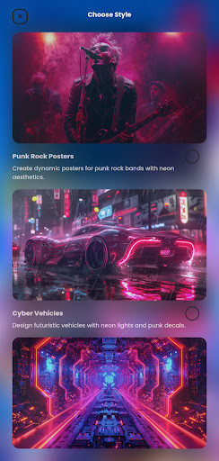 Screenshot of Neon Art - AI Art Generator